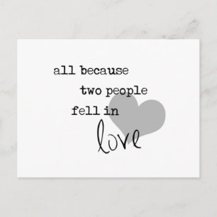 all because two people fell in love modern simple postcard