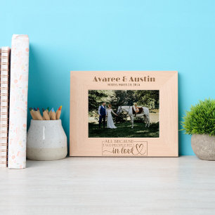 All Because Two People Fell In Love Wedding Etched Frames