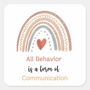 All Behaviour Form of Communication Autism Special Square Sticker