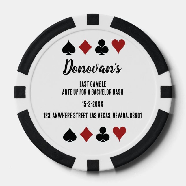 All Bets Off: Brocation Bachelor Party Poker Chips (Front)