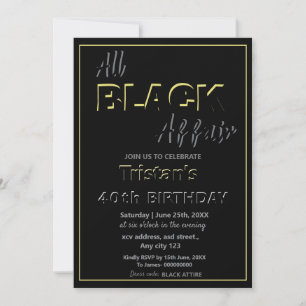 All Black Affair  Invitation