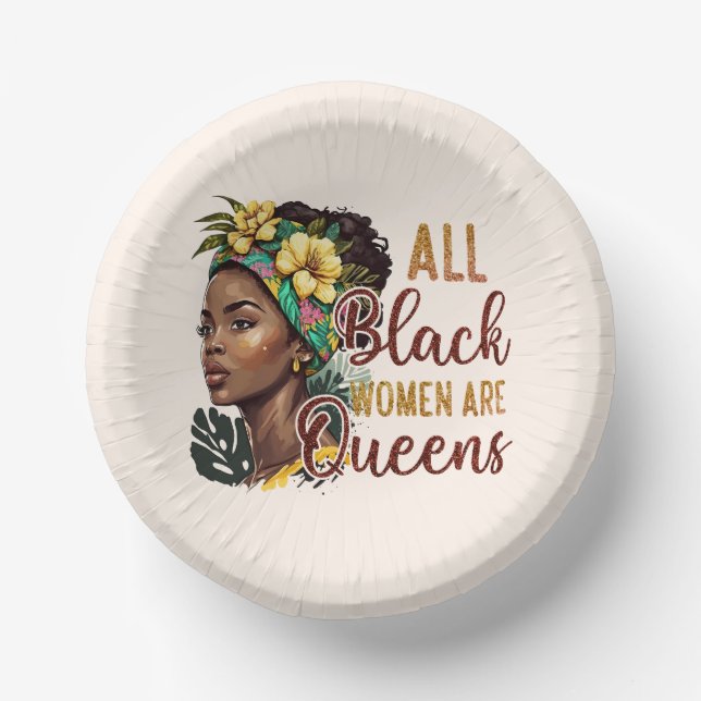 All Black Women Are Queens  Paper Plate (Front)