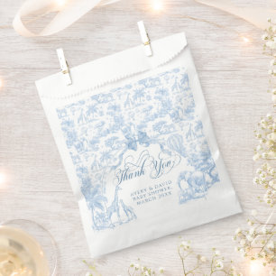 All Blue Toile Safari Animal Baby Boy Shower Favour Bag