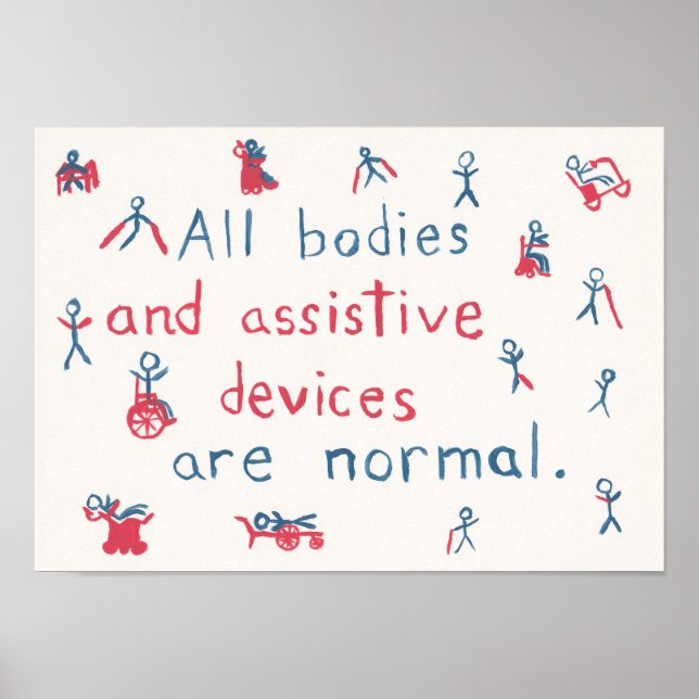 "All bodies are normal" disability poster (Front)