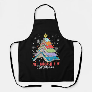All Booked For Christmas Book Christmas Tree Light Apron