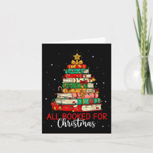 All Booked For Christmas Book Christmas Tree Light Card