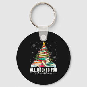 All Booked For Christmas Book Christmas Tree Light Keychain