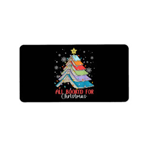 All Booked For Christmas Book Christmas Tree Light Label