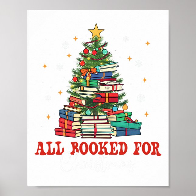 All Booked For Christmas Book Christmas Tree Light Poster (Front)