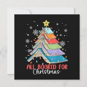 All Booked For Christmas Book Christmas Tree Light Thank You Card