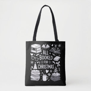 All Booked for Christmas Book Lover Bookish Gifts Tote Bag