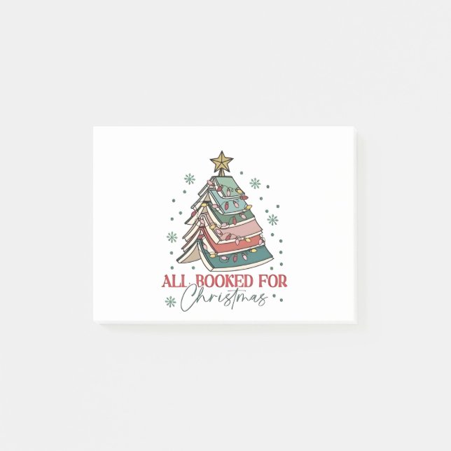 All Booked For Christmas Book Lover Christmas Xmas Post-it Notes (Front)