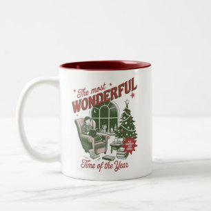 All Booked for Christmas Book The Most Wonderful Two-Tone Coffee Mug
