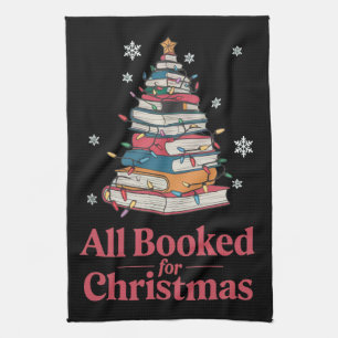All Booked For Christmas Book Tree Lights  Kitchen Towel