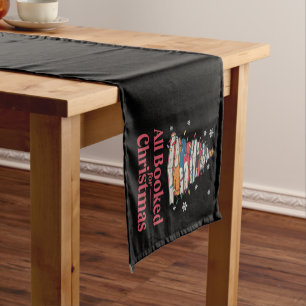 All Booked For Christmas Book Tree Lights  Short Table Runner