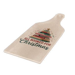 All Booked for Christmas Book Tree Xmas Teacher  Cutting Board