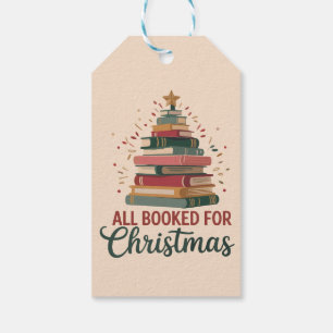 All Booked for Christmas Book Tree Xmas Teacher Gift Tags