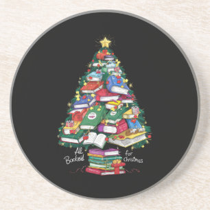 All Booked For Christmas Book Xmas Gift Librarian Coaster