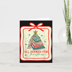 All Booked For Christmas Coquette Bow Tree Lights  Card