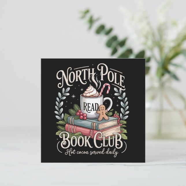 All Booked for Christmas Coquette Xmas Book Club  Holiday Card (Standing Front)