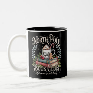 All Booked for Christmas Coquette Xmas Book Club  Two-Tone Coffee Mug