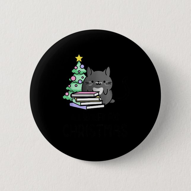 All Booked For Christmas Cozy Mystery, Book Lovers 2 Inch Round Button (Front)
