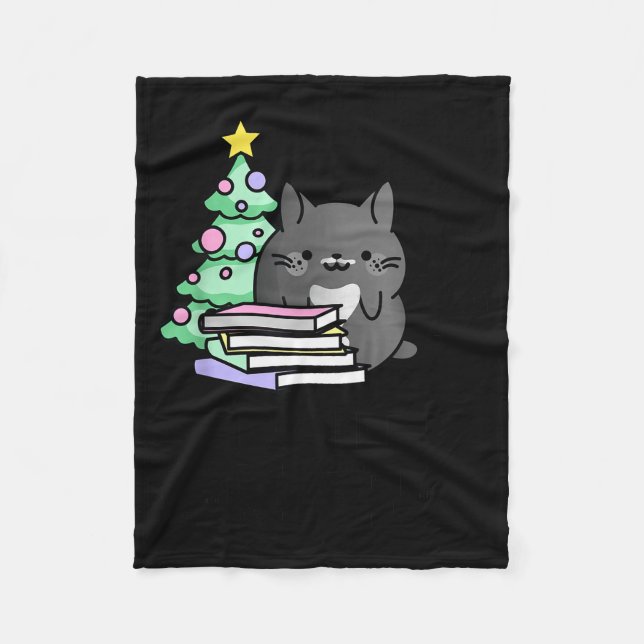 All Booked For Christmas Cozy Mystery, Book Lovers Fleece Blanket (Front)