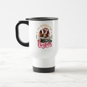 All Booked for Christmas Dragon Travel Mug