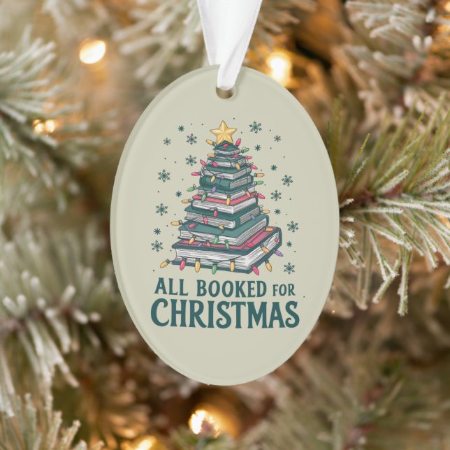 All Booked For Christmas Gift for Librarian Lover Ornament (Tree)