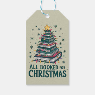 All Booked For Christmas Gift for Librarian Lover Tags