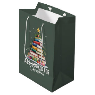 All Booked For Christmas Gift Librarian Bookworm Medium Gift Bag