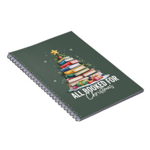 All Booked For Christmas Gift Librarian Bookworm Notebook