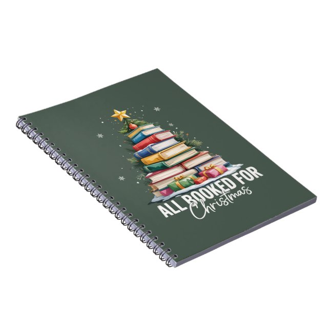 All Booked For Christmas Gift Librarian Bookworm  Notebook (Right Side)