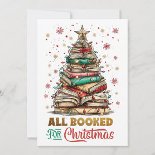 All Booked for Christmas  Holiday Card