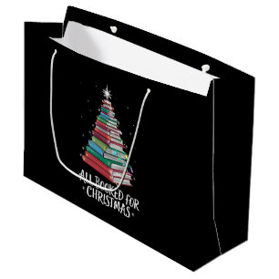 All Booked For Christmas Librarian Xma Book Lovers Large Gift Bag