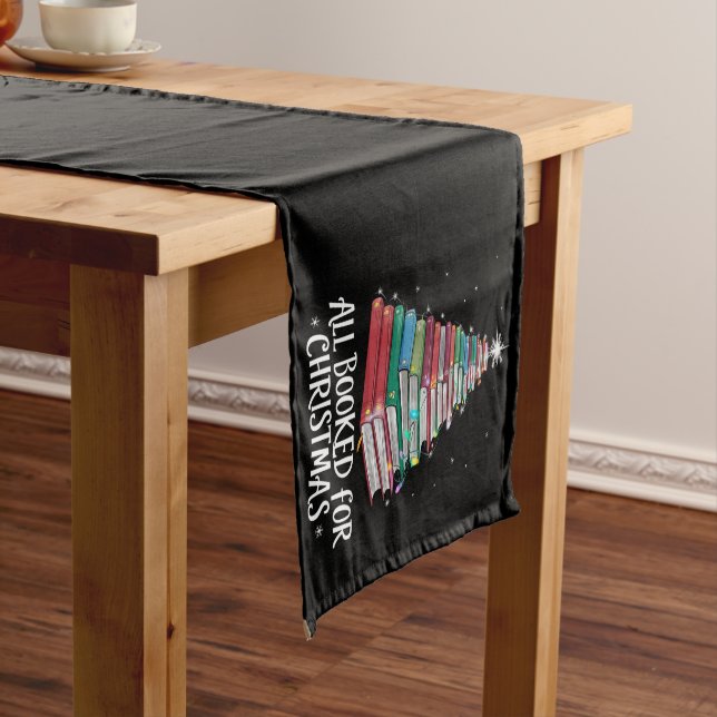 All Booked For Christmas Librarian Xma Book Lovers Short Table Runner (In Situ)