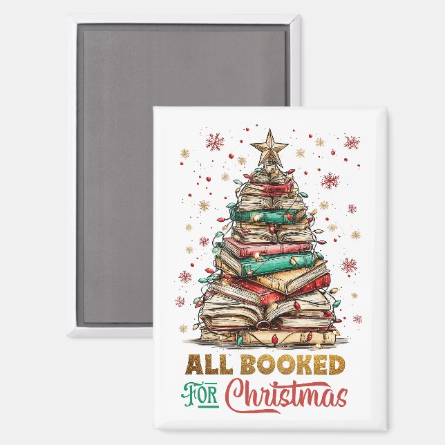 All Booked for Christmas  Magnet (Front/Back)
