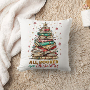 All Booked for Christmas  Throw Pillow