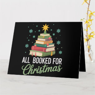 All Booked For Christmas Tree Books Teacher Xmas  Card