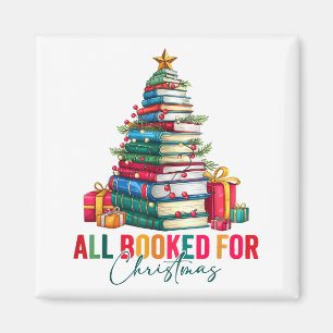 All Booked For Christmas Xmas Tree Teacher Holiday Magnet