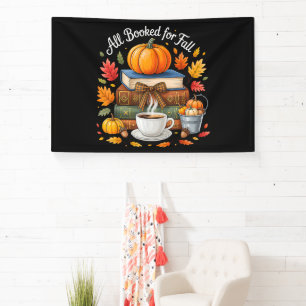 All Booked for Fall Books Coffee Cozy Autumn Banner