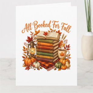 All Booked for Fall Books Coffee Cozy Autumn Thank You Card