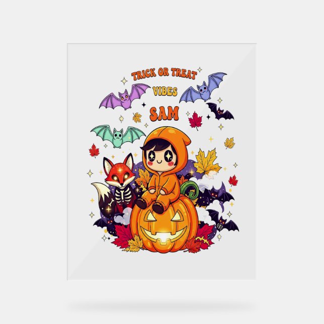 All Booked For Halloween  Teacher Ghost Acrylic Sign (Front)