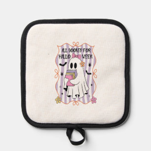All Booked For Halloween Teacher Ghost Pot Holder