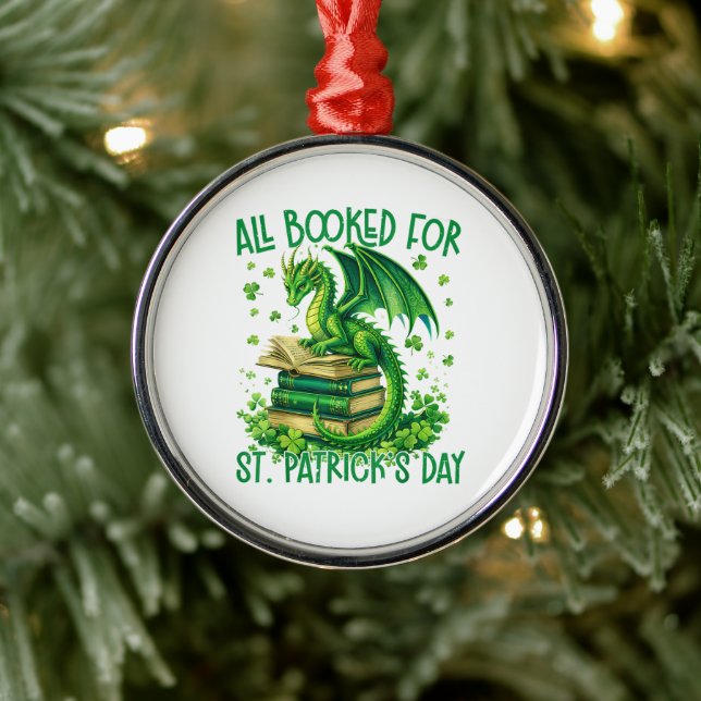 All Booked for St Patrick's Day Metal Ornament (Tree)