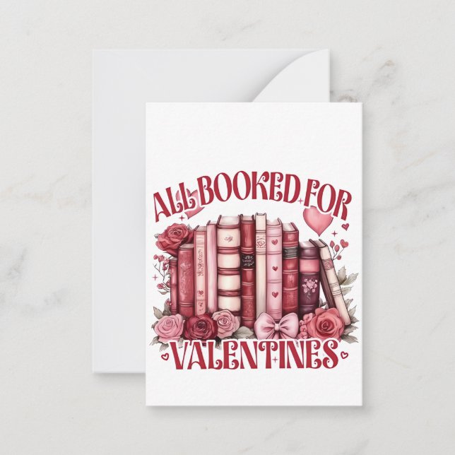 All Booked for Valentine Bookish Book lover  Card (Front)