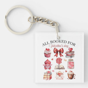 All Booked for Valentine's Day Illustration Keychain