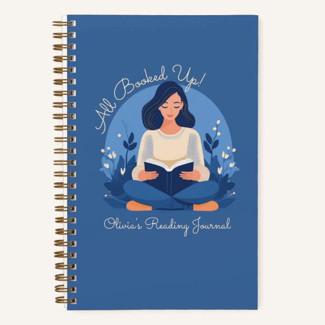 "All Booked Up!" Personalized Reading Journal (Front)