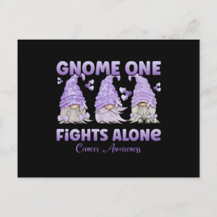 All Cancer Awareness Lavender Ribbon Gnome Postcard