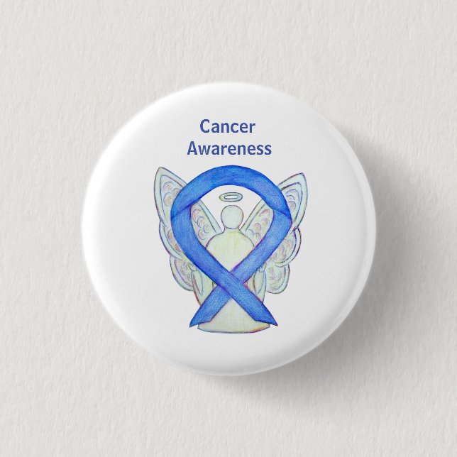 All Cancer Awareness Lavender Ribbon Pin Buttons (Front)